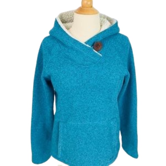 Koppen Tops - Koppen Turquoise Sherpa Hoodie
